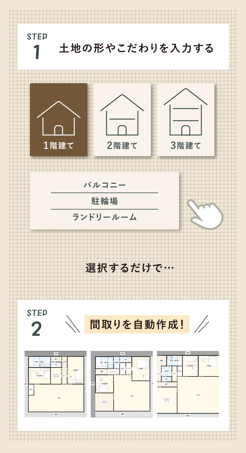 土地の形やこだわり条件を入力する
